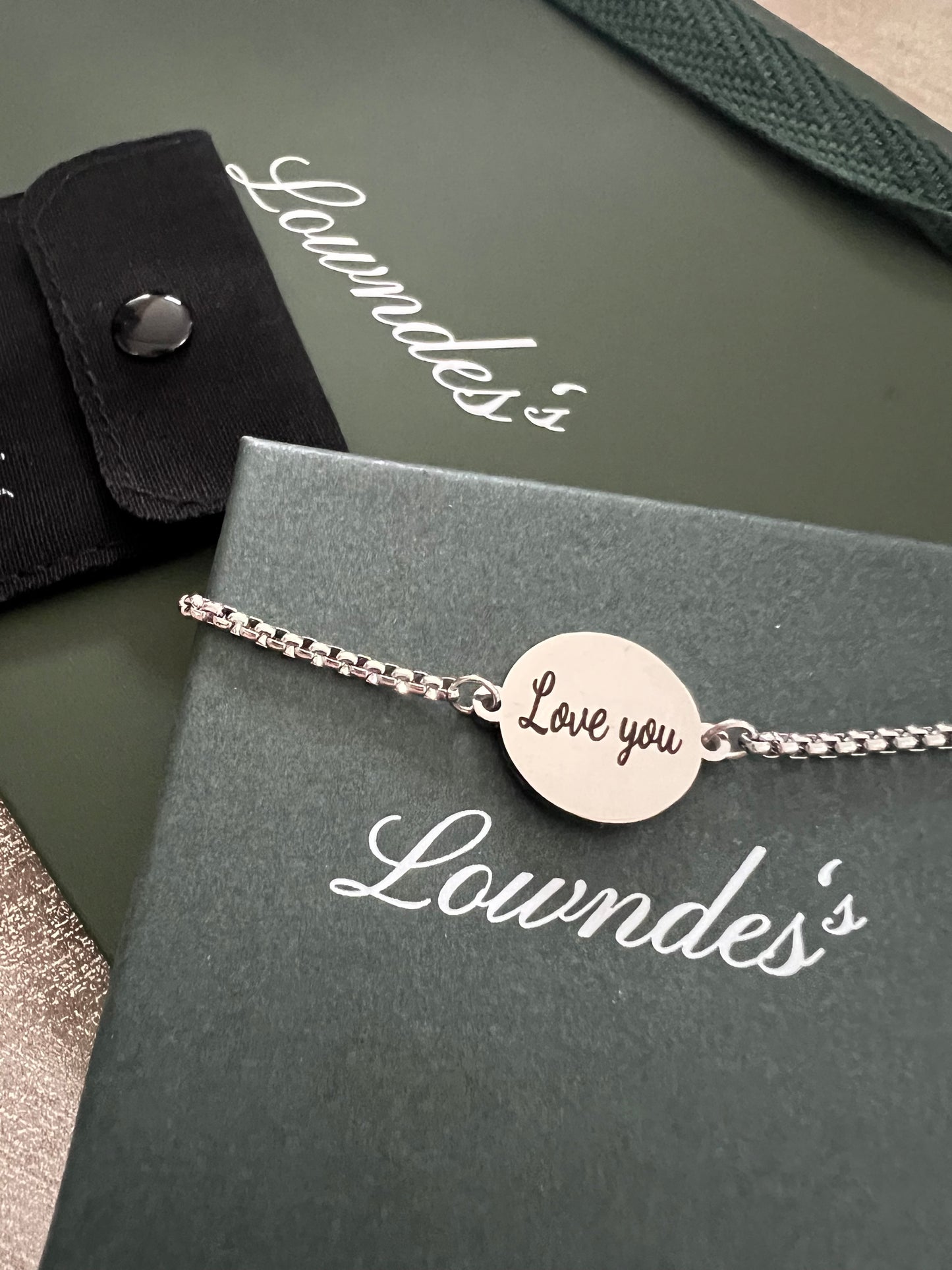 Engraved Silver Disc Bracelet