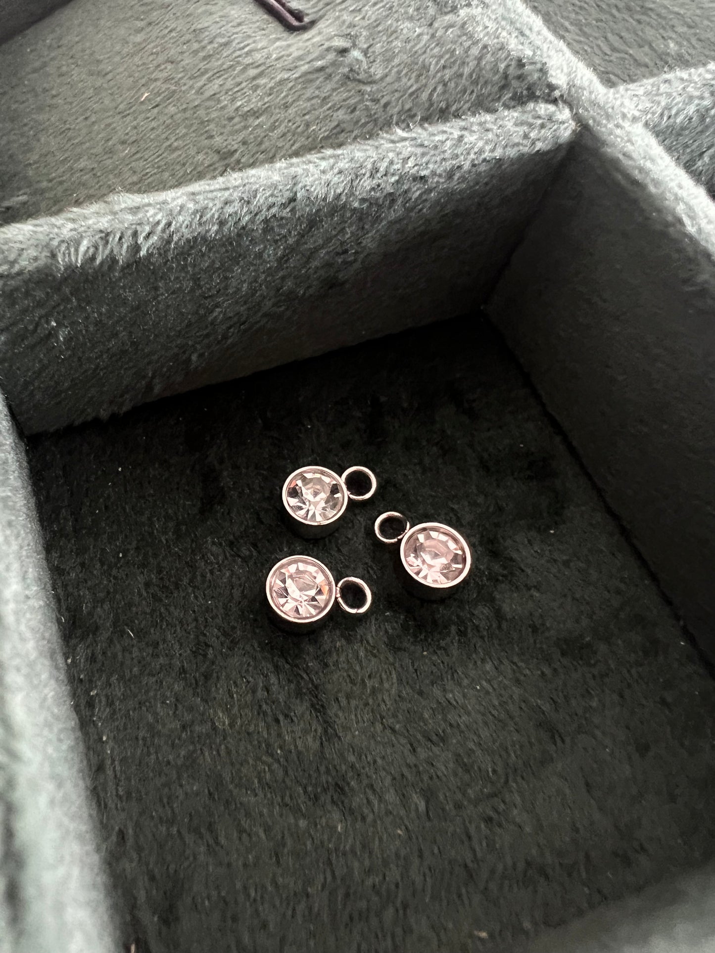 Silver April Birthstone Charm
