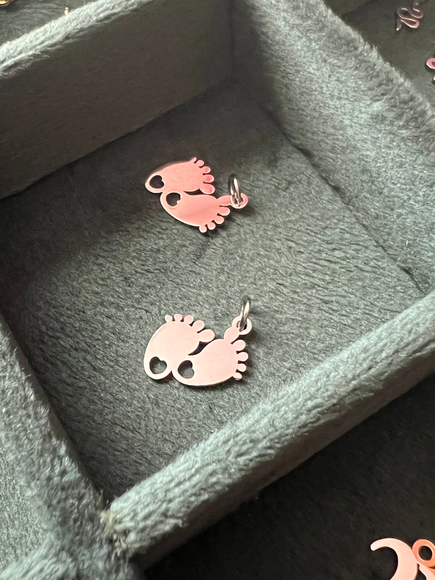 Silver Baby Feet Charm