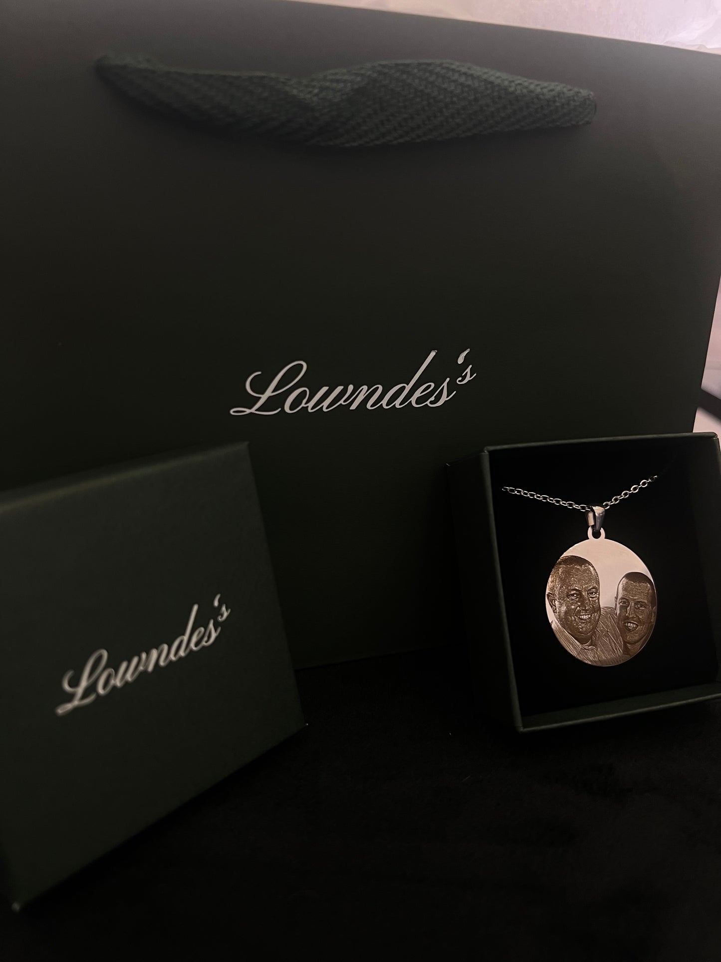 Medium 25mm Engraved Picture Necklace