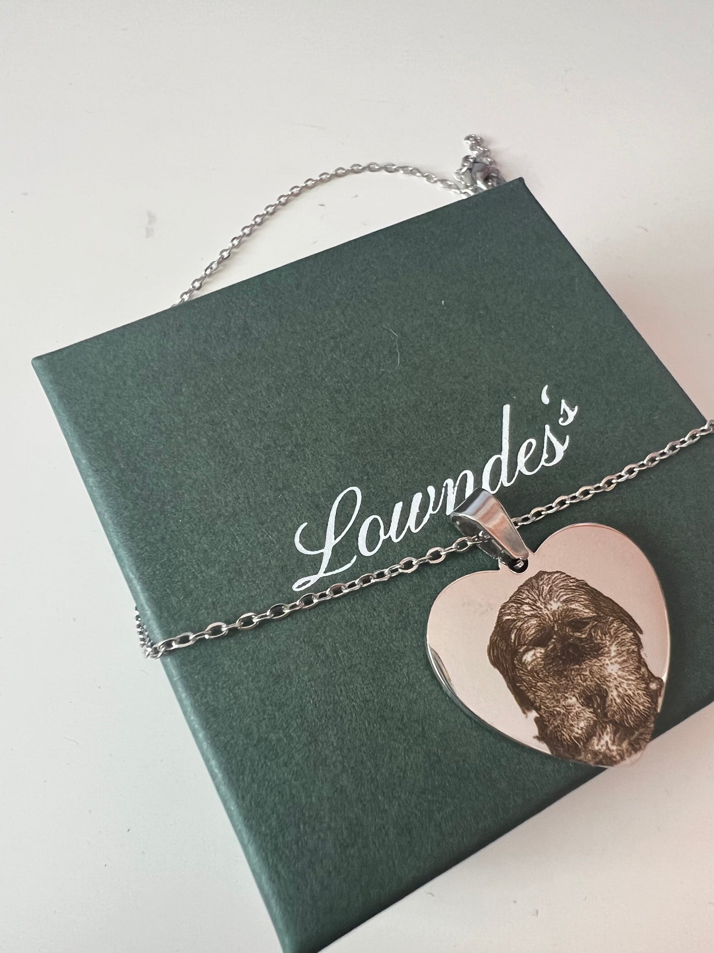Engraved Picture Heart Necklace