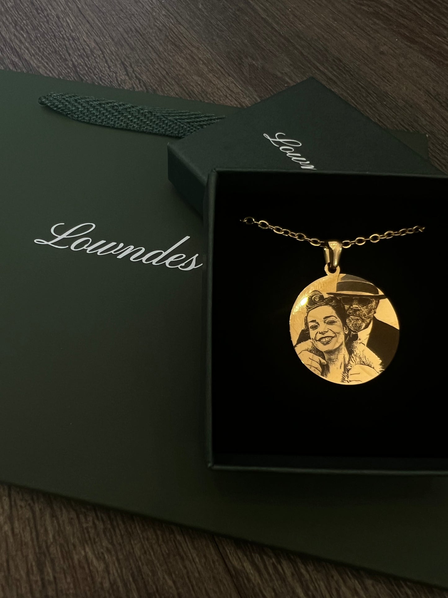 Medium 25mm Engraved Picture Necklace