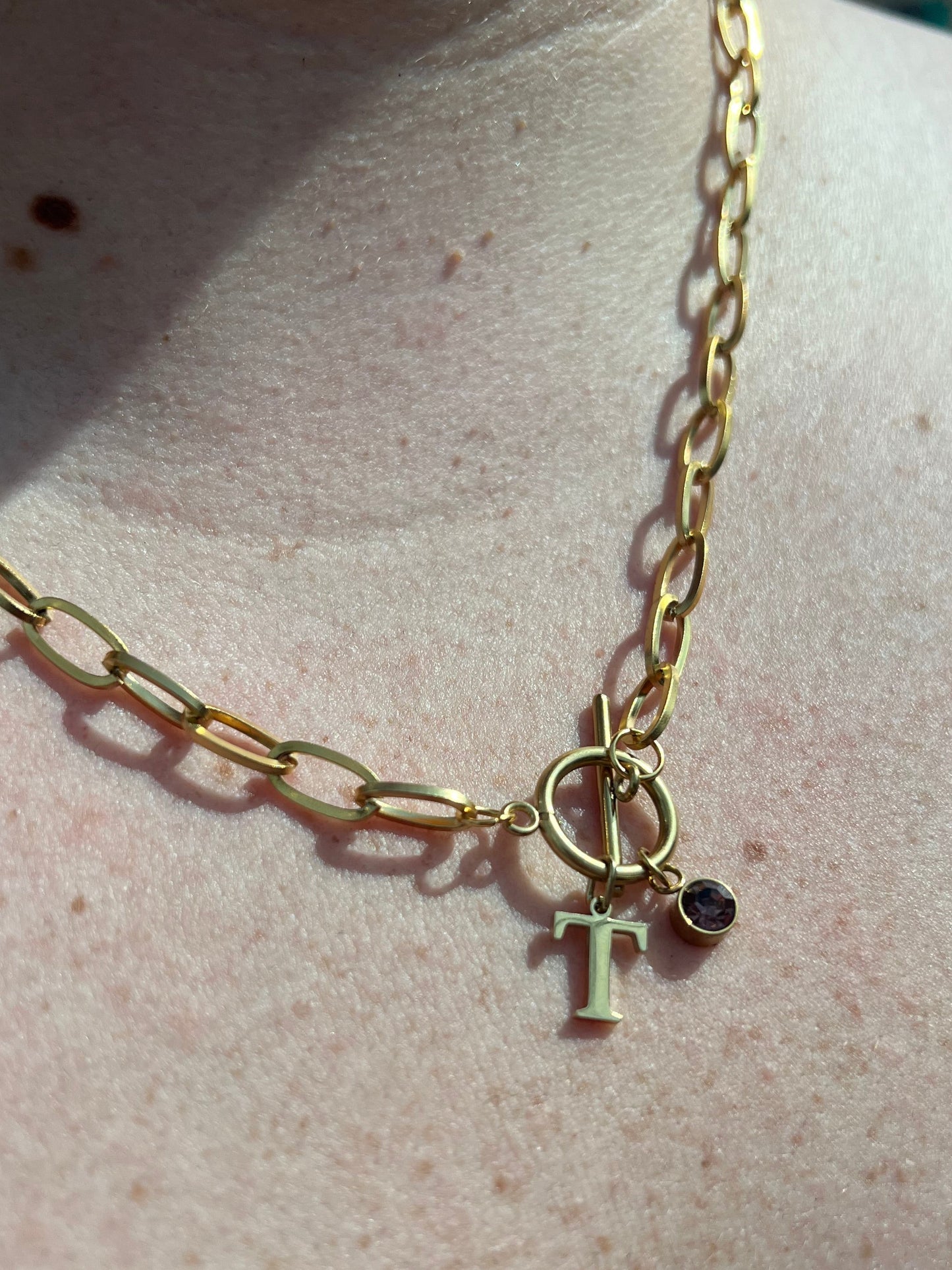 Gold Personalised T-Bar Necklace