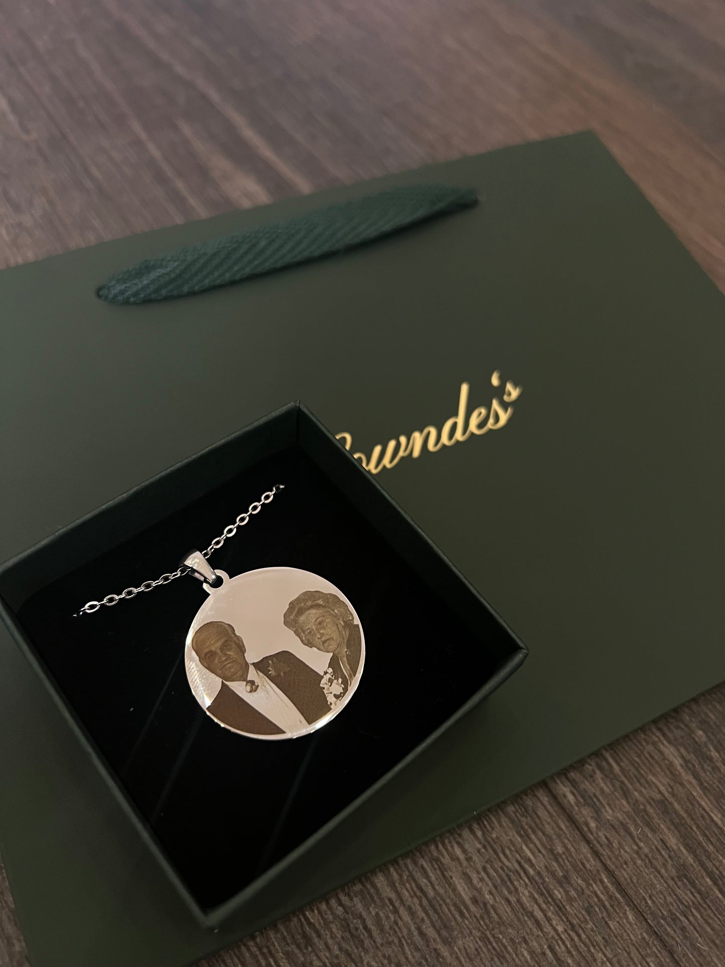 Large 30mm Engraved Picture Necklace