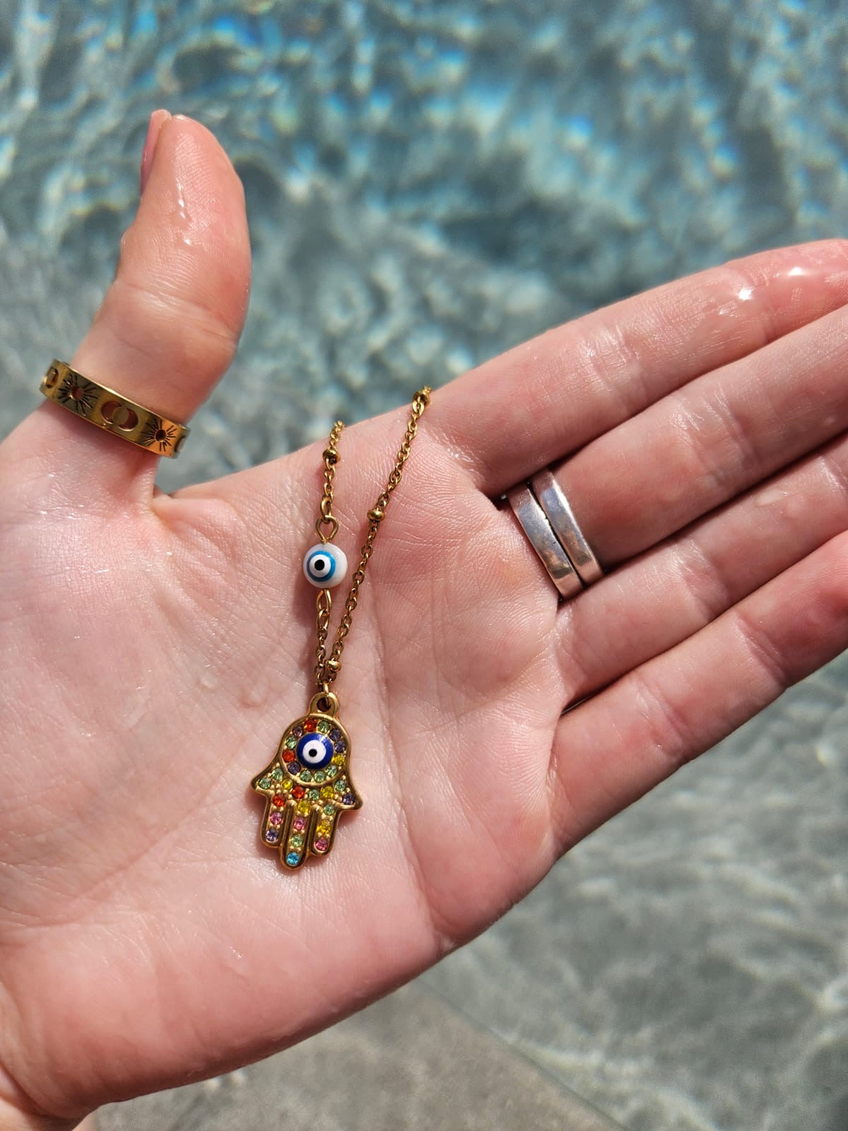Gold Hamsa Hand necklace