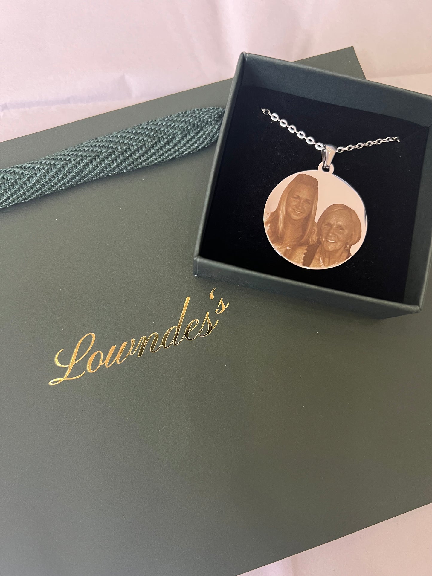 Large 30mm Engraved Picture Necklace