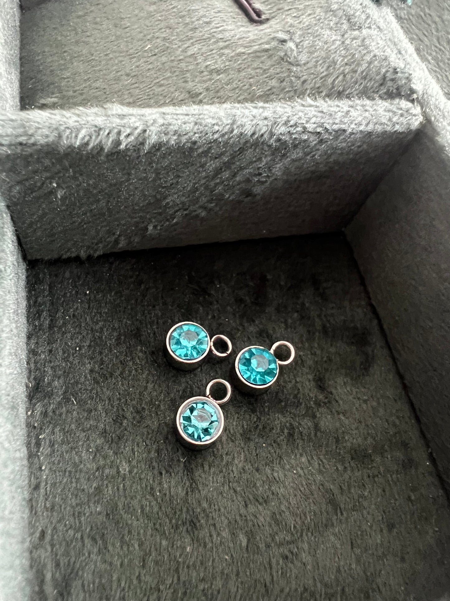 Silver December Birthstone Charm
