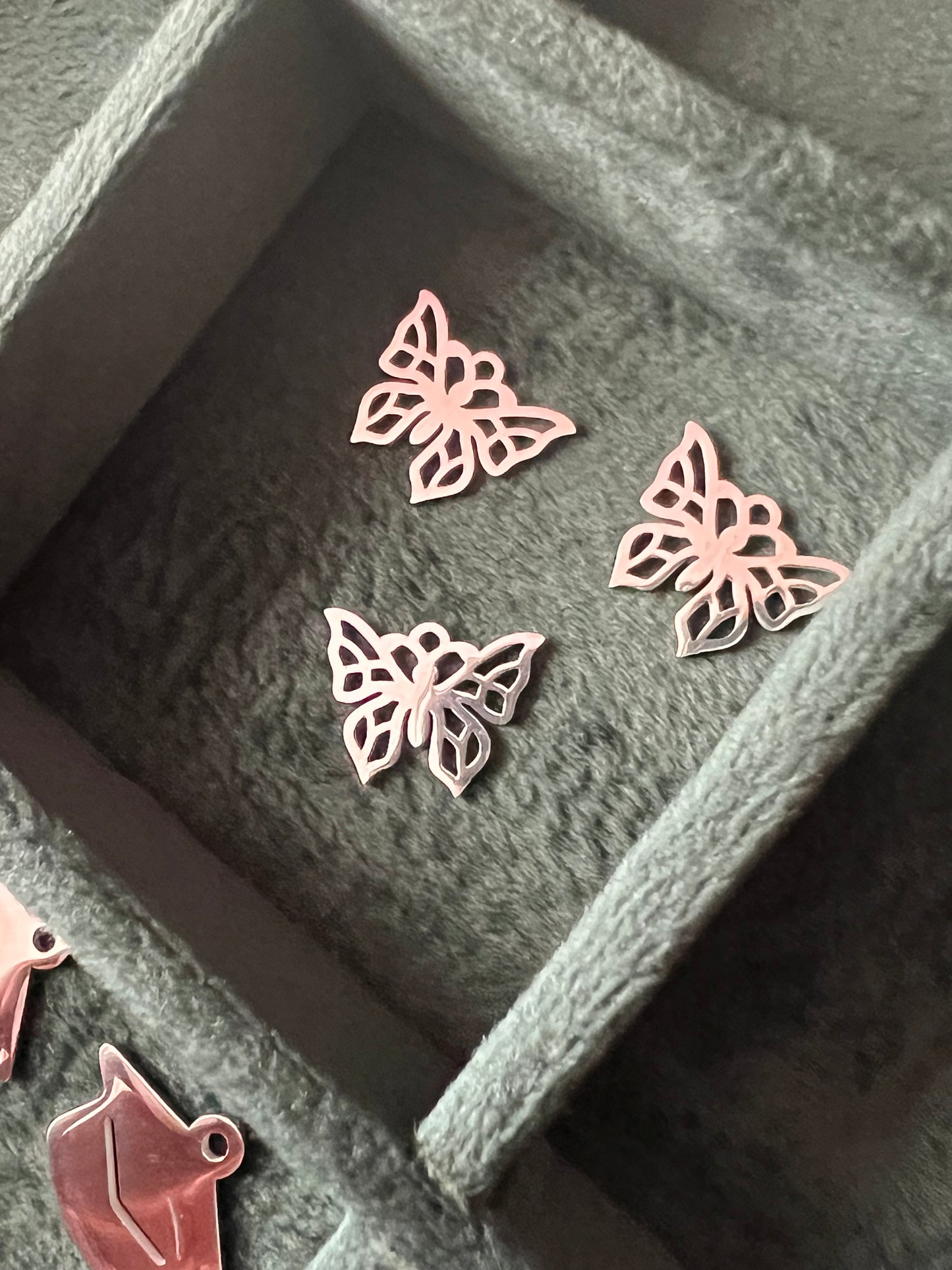 Silver Butterfly Outline Charm