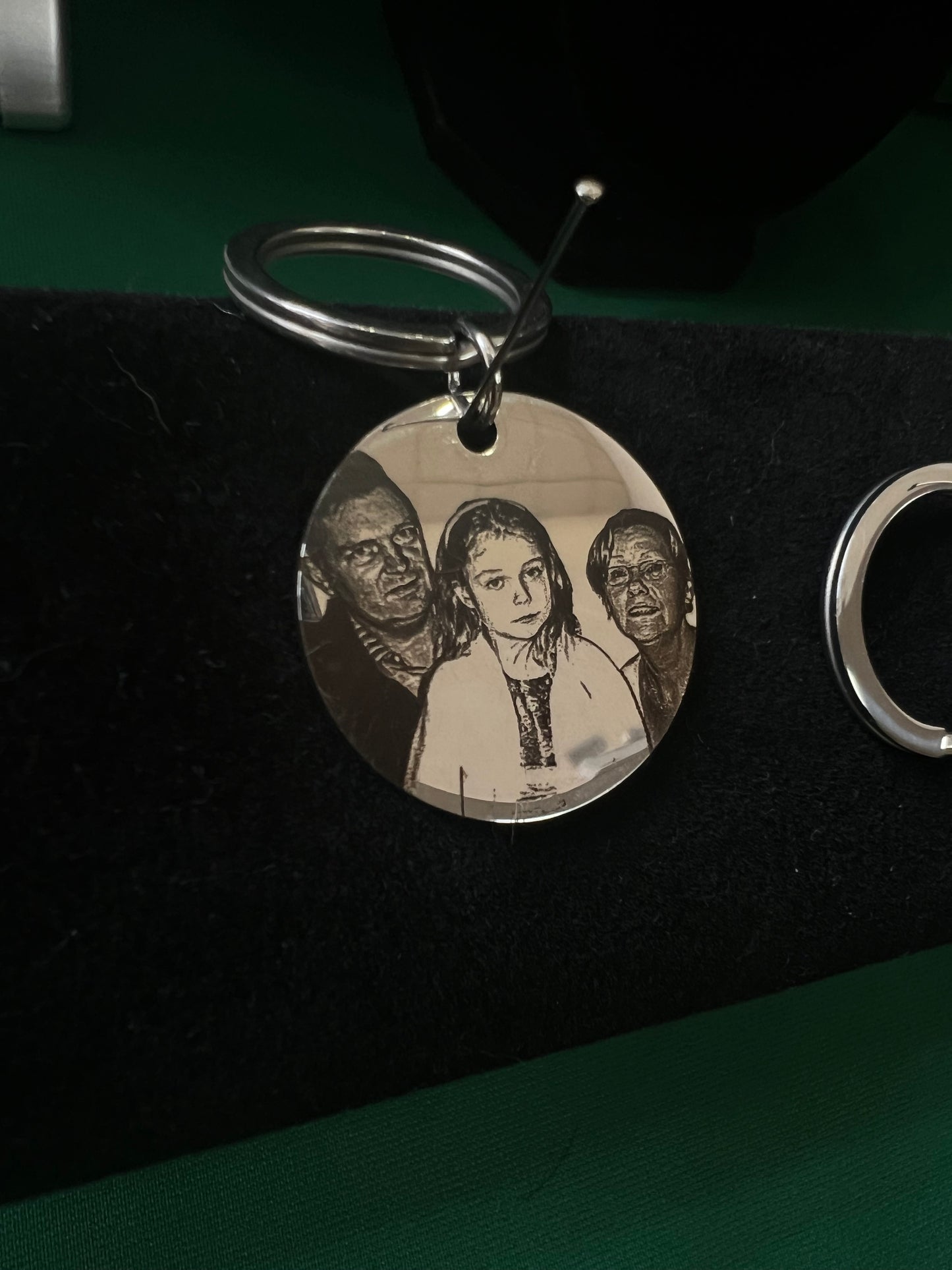 Engraved Picture Round Keyring