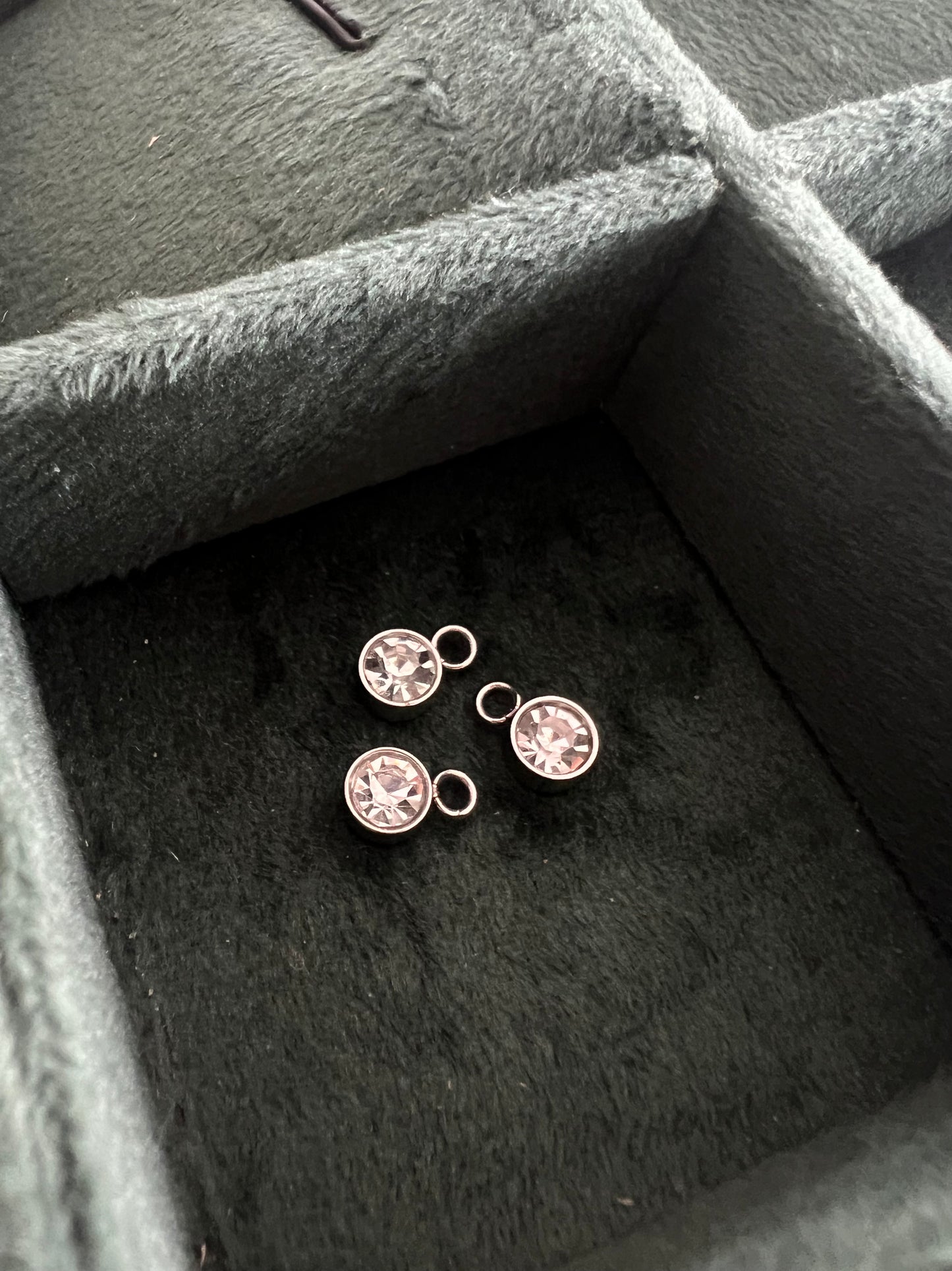 Silver April Birthstone Charm