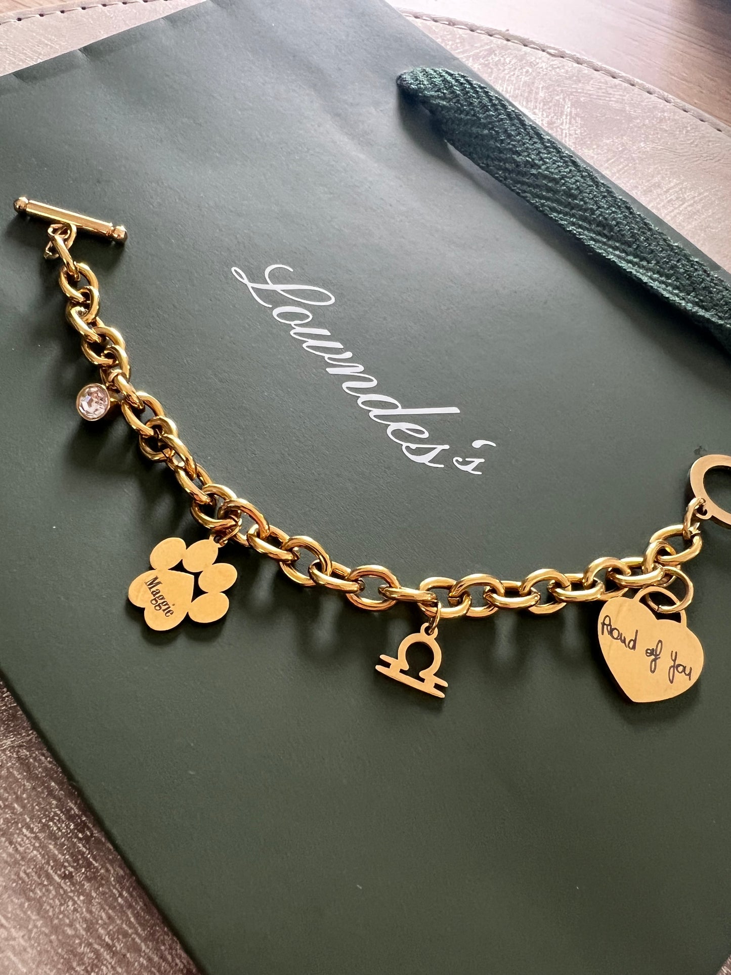 Gold Pawprint Charm