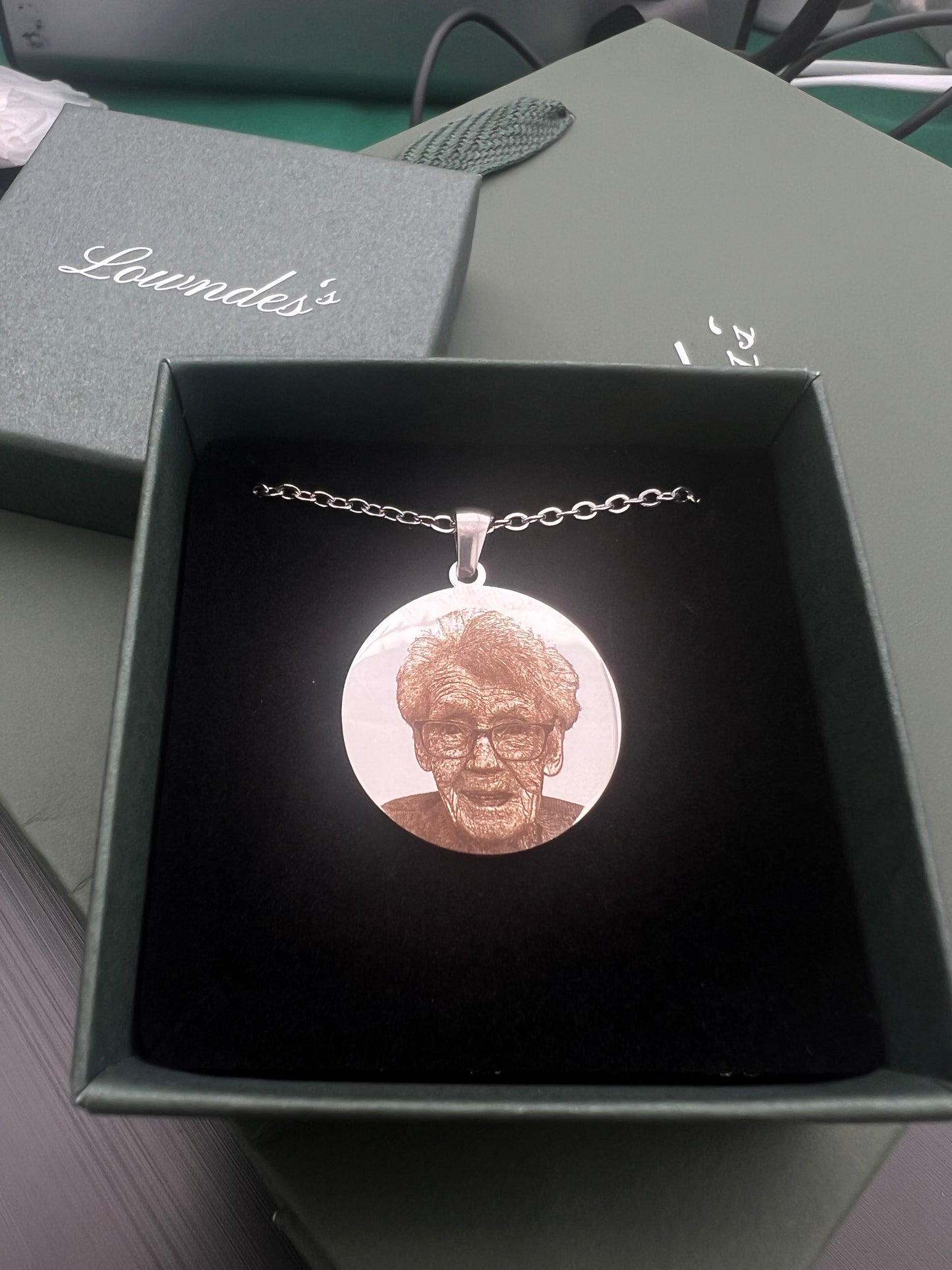 Medium 25mm Engraved Picture Necklace