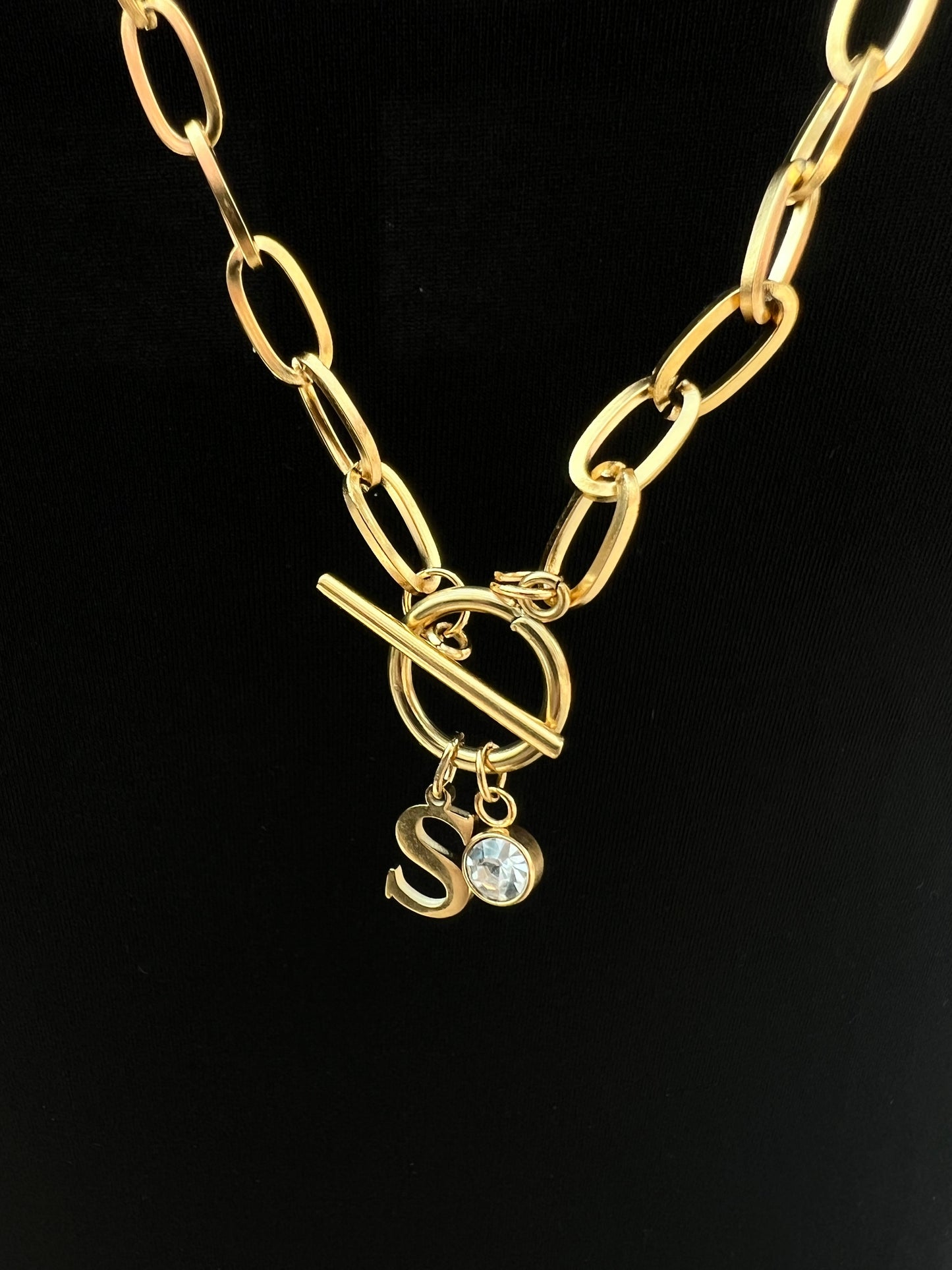 Gold Personalised T-Bar Necklace