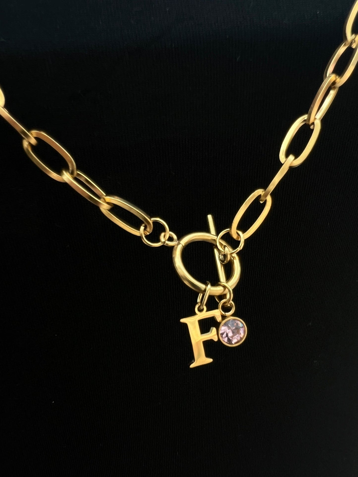 Gold Personalised T-Bar Necklace