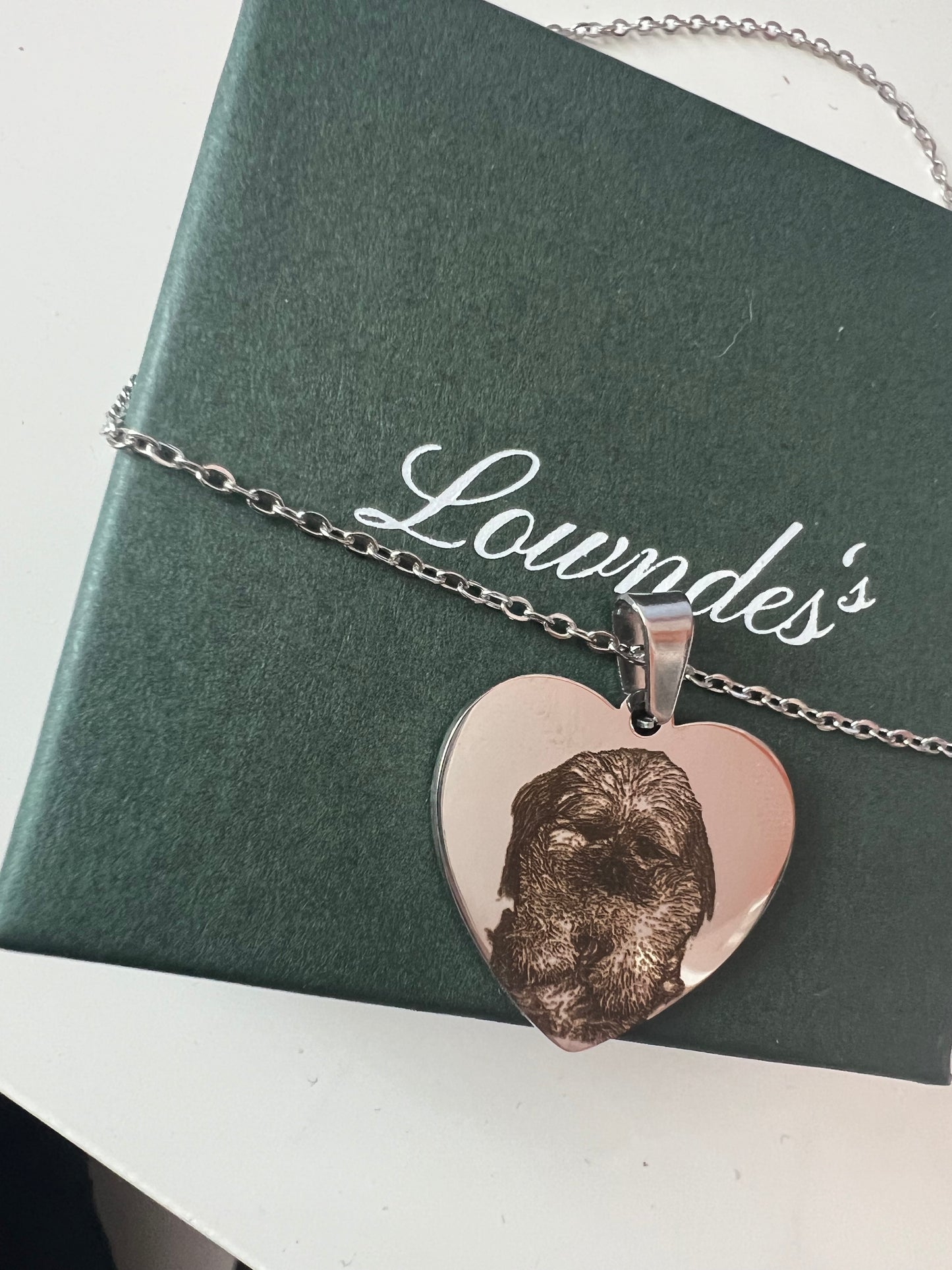 Engraved Picture Heart Necklace