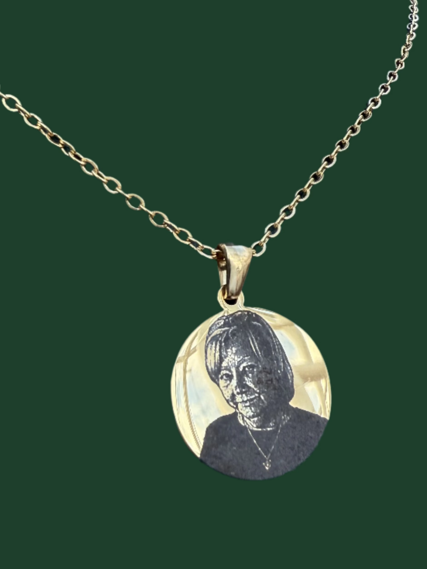 Small 20mm Engraved Picture Necklace