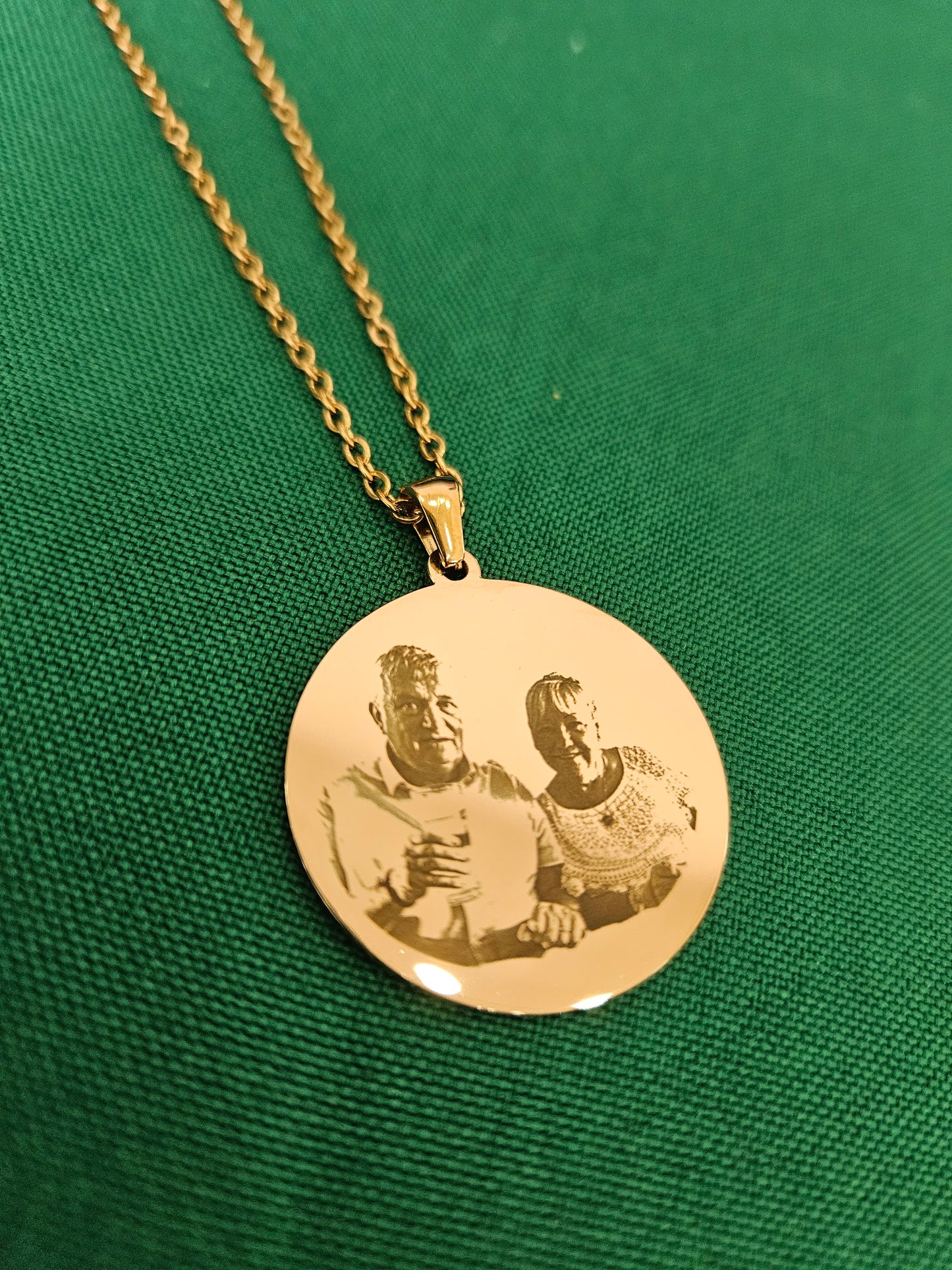 Large 30mm Engraved Picture Necklace