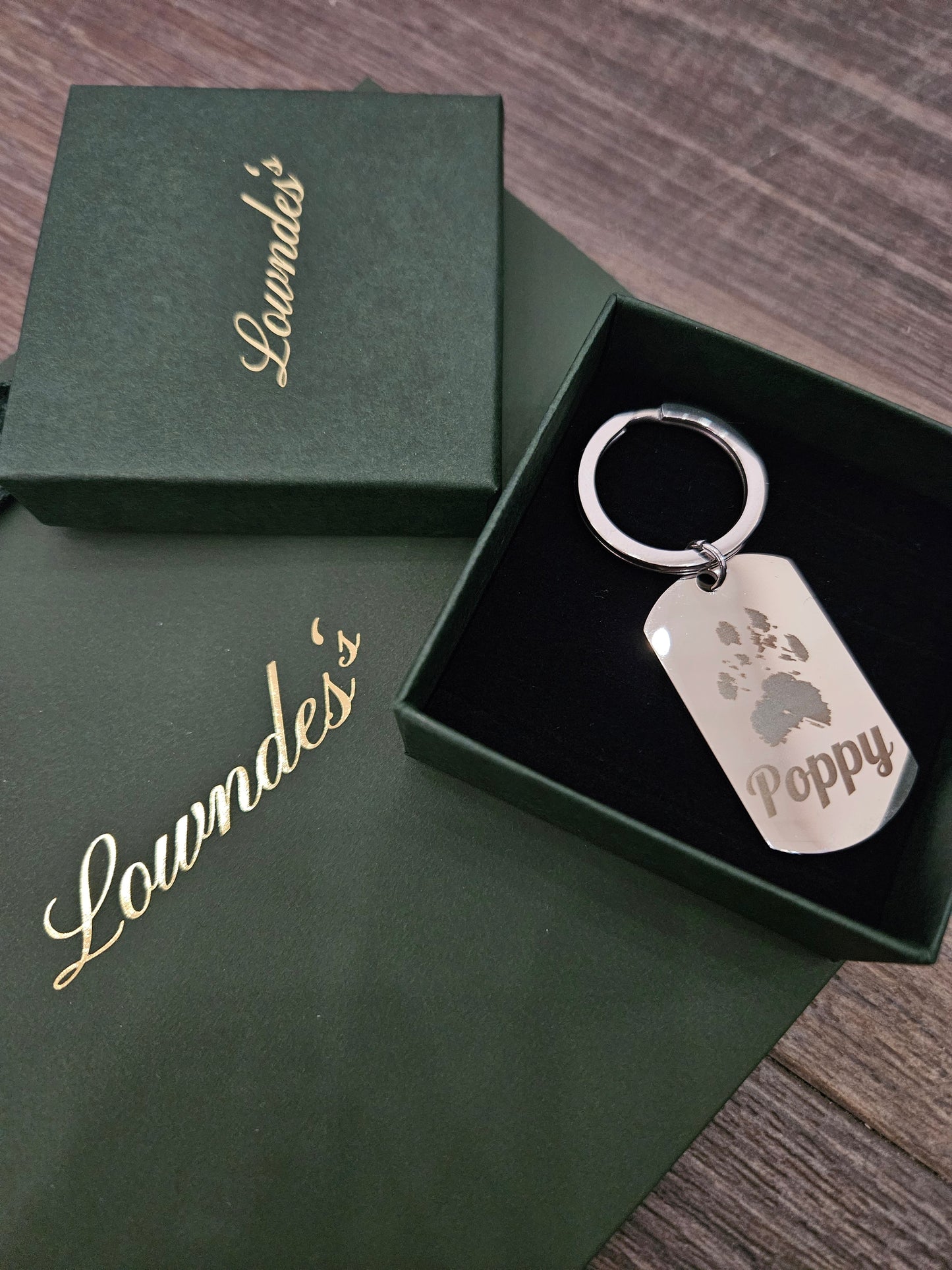 Engraved Paw, Nose/ Finger Print Keyring