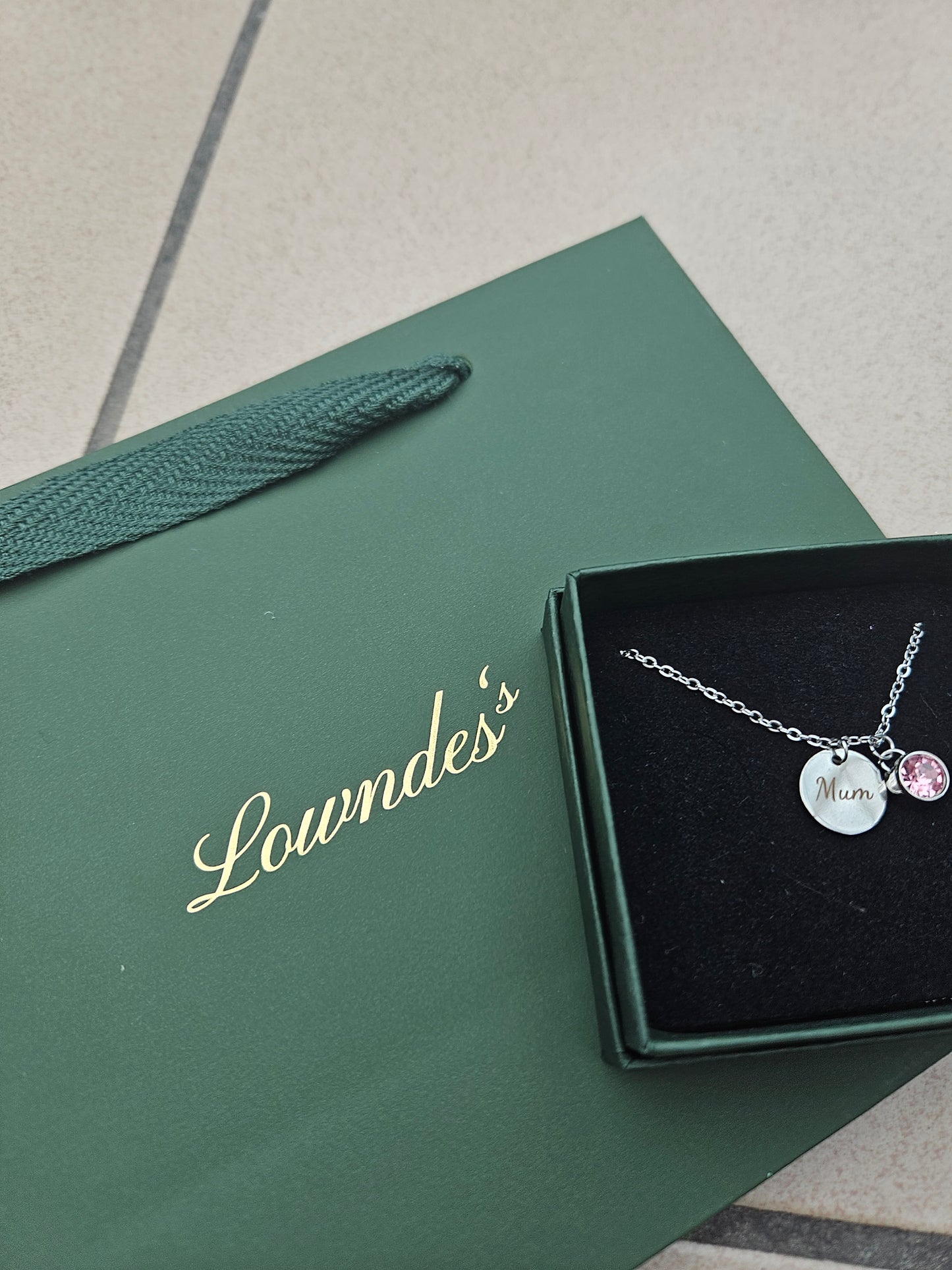 Engraved 12mm Disc Necklace