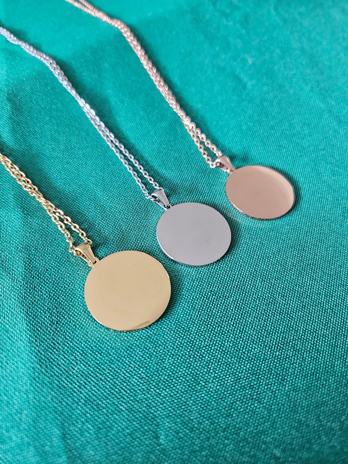 Medium 25mm Engraved Picture Necklace