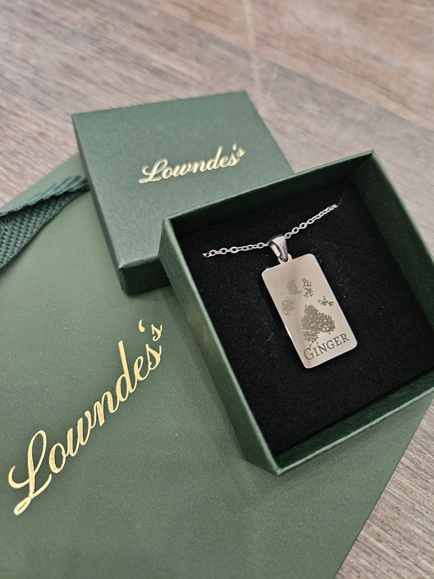 Engraved Paw/Nose Print Necklace