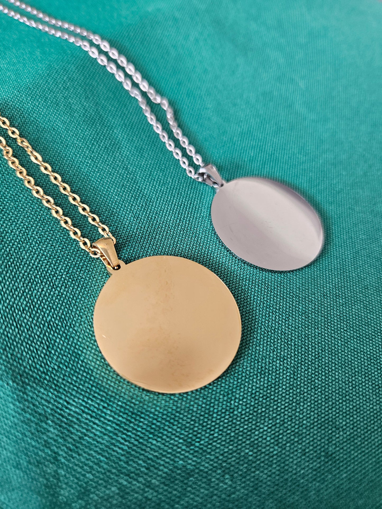 Large 30mm Engraved Picture Necklace