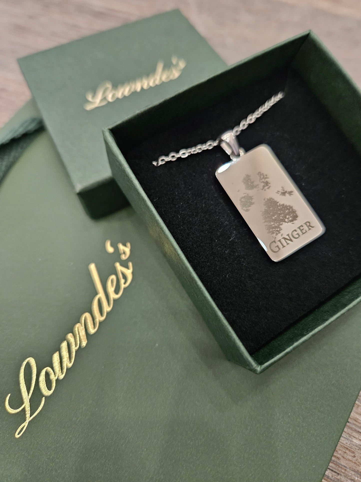 Engraved Paw/Nose Print Necklace