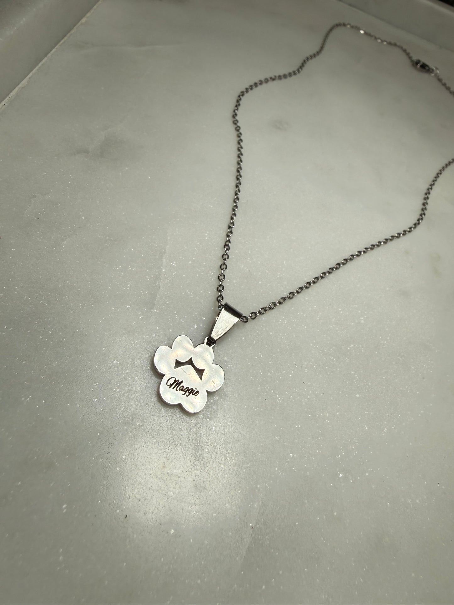 Silver Pawprint Necklace