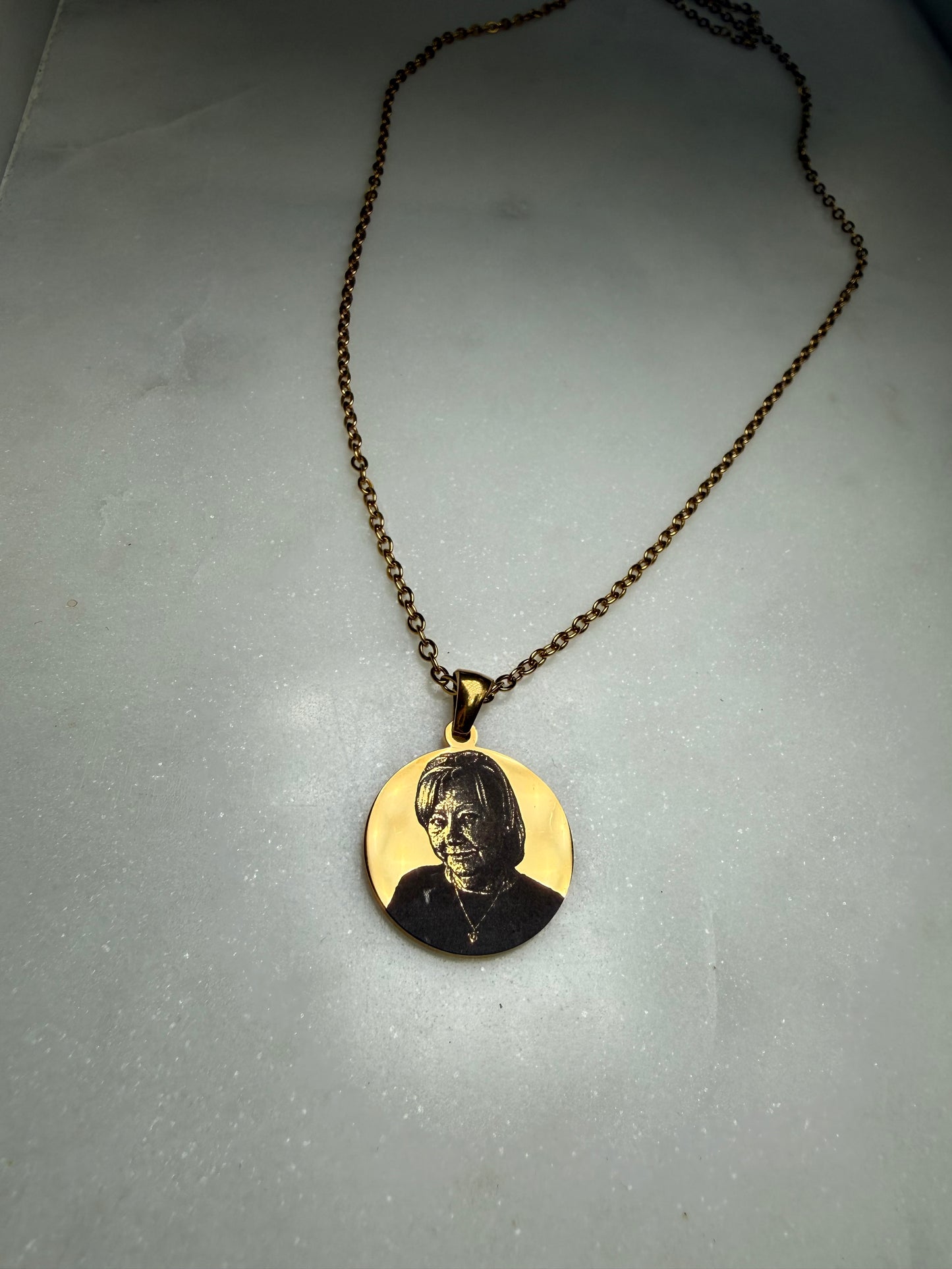 Small 20mm Engraved Picture Necklace